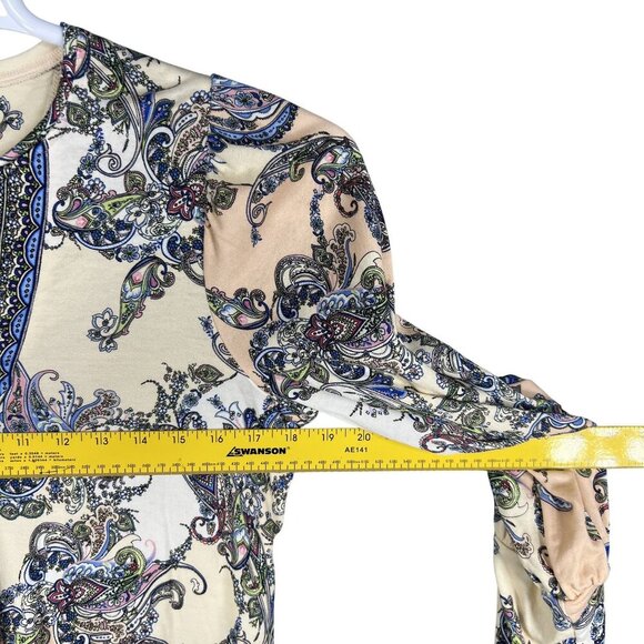 Hale Bob Los Angeles Womens S Paisley Blouson Sleeve  Amata Top Tie Neck Blouse - Picture 10 of 15